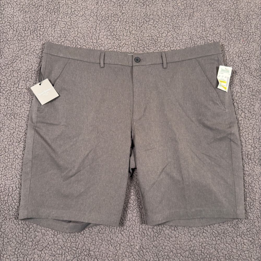 NEW Hickey Freeman Golf Shorts Mens 42 Performance Light Grey Heather Stretch